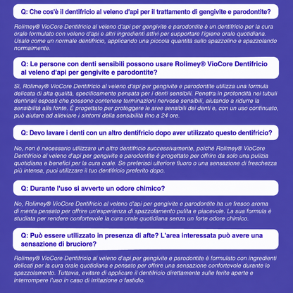Rolimey® VioCore – Dentifricio al veleno d’api per gengivite e parodontite