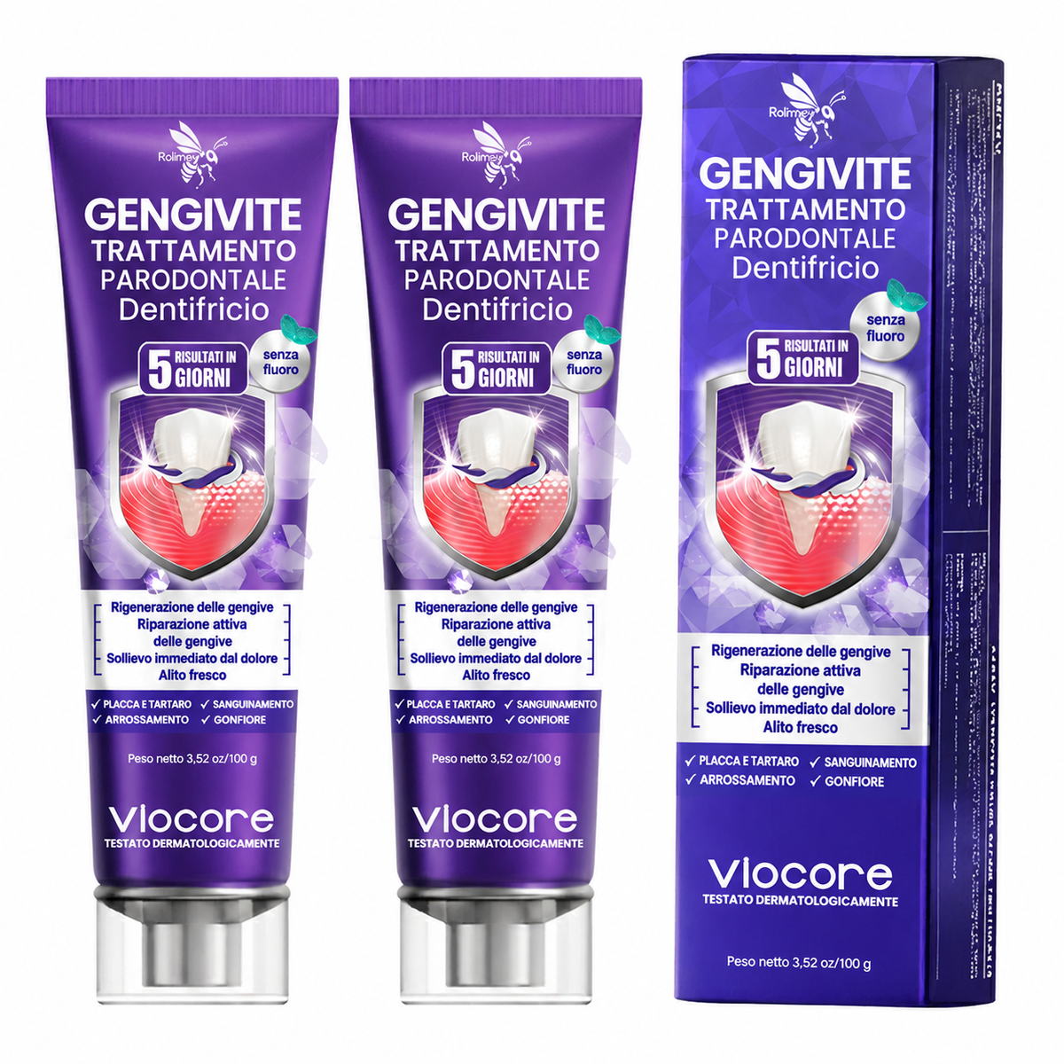 Rolimey® VioCore – Dentifricio al veleno d’api per gengivite e parodontite
