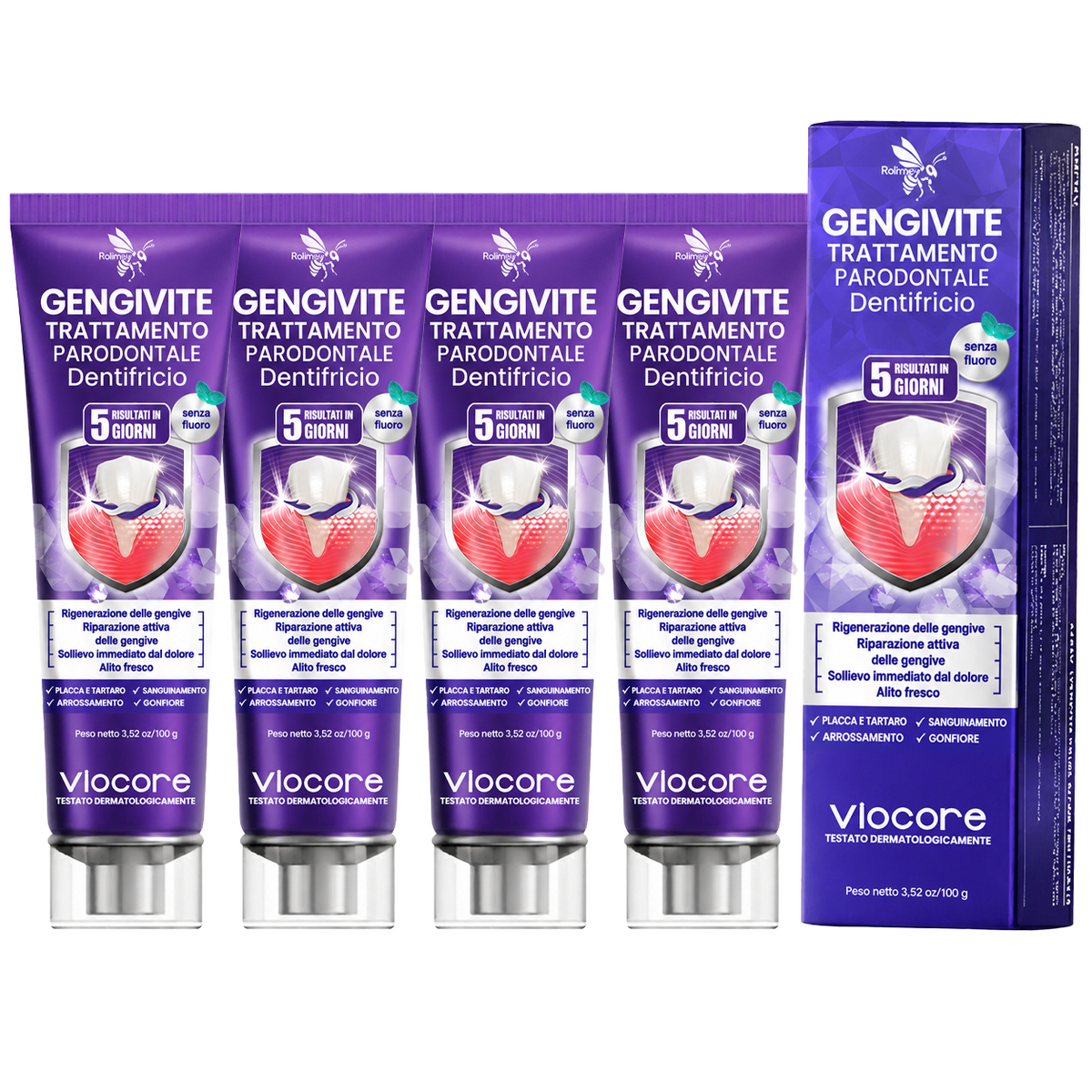 Rolimey® VioCore – Dentifricio al veleno d’api per gengivite e parodontite